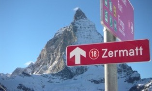 Zermatt Sign in the Alps