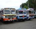 Indian Busses at a Bus Sation