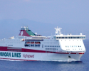 European Ferry Crossing the Sea