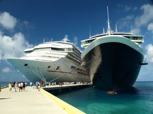 Two Massive Cruise Liners Docked at Port